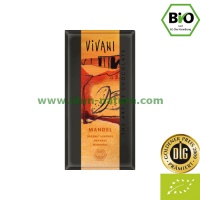Chocolate ecol�gico con leche y almendras enteras VIVANI